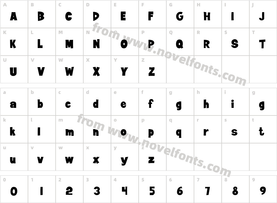 JiffyLightCharacter Map