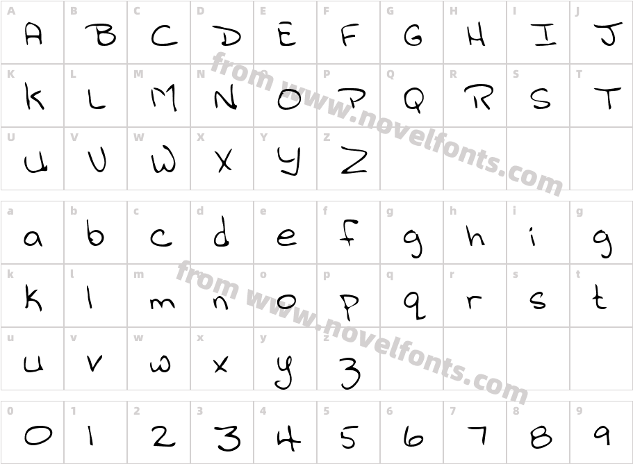 JilliansHandCharacter Map