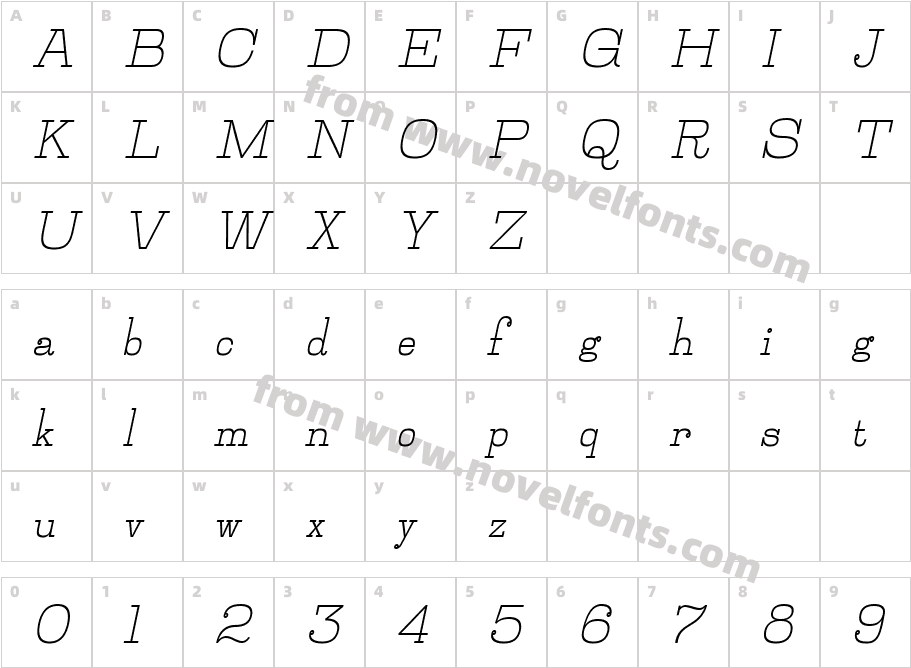 Jillsville_Bold_ItalicCharacter Map