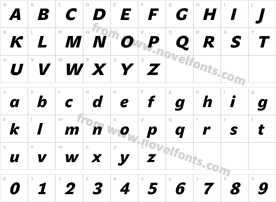 JohnSans Black ProCharacter Map