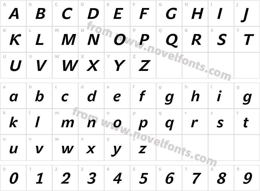 JohnSans Text ProCharacter Map