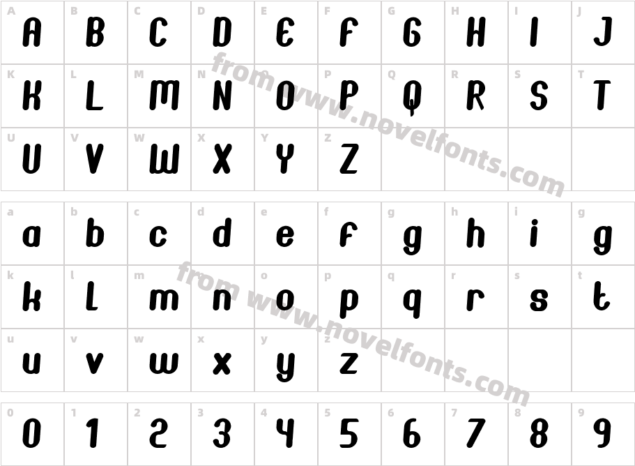 JoscelynnItalicCharacter Map