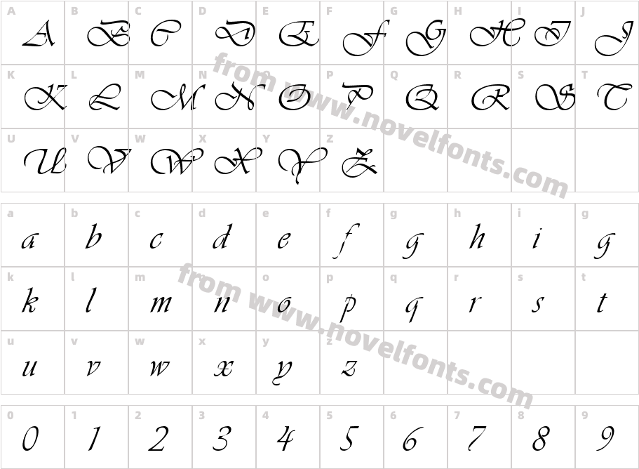 JosephineScriptSSKCharacter Map