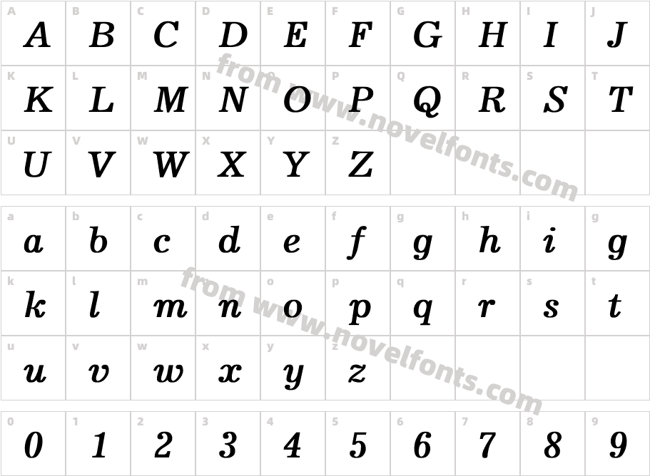 Journal-Bold-Italic_25435Character Map