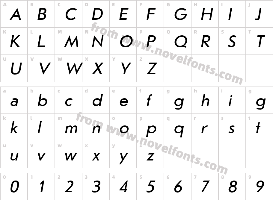 Journal-SansSerif-Italic-001-001_25445Character Map