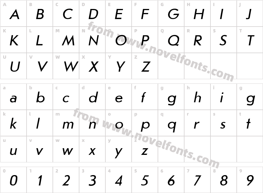 JournalSans-Italic_25475Character Map