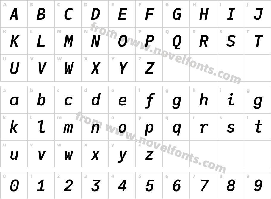 JuliaMono-BoldItalicCharacter Map