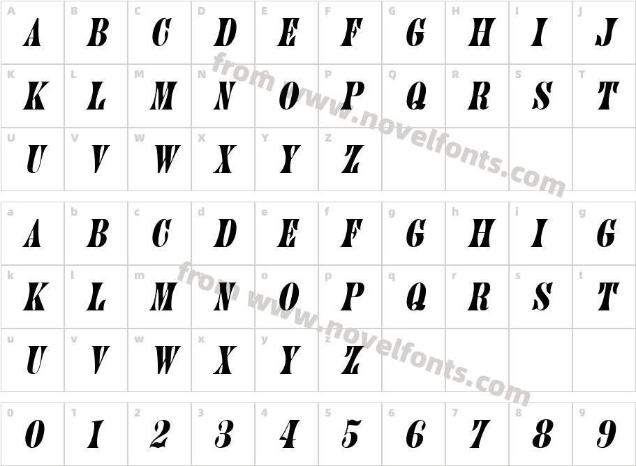 Julia_ItalicCharacter Map