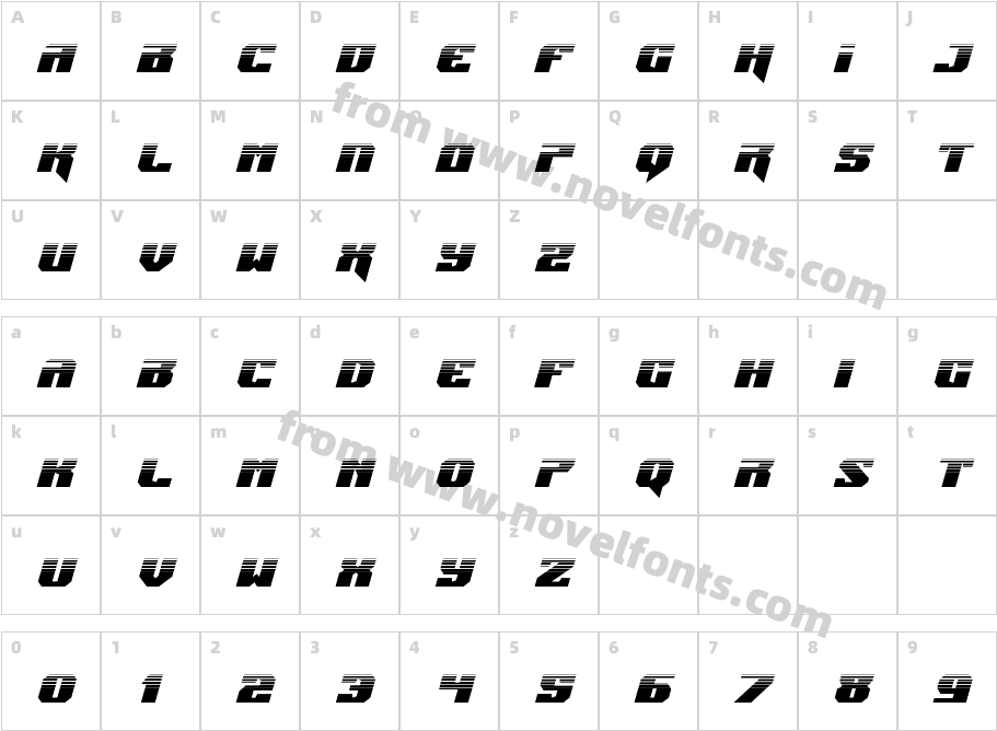 Jumpers Halftone ItalicCharacter Map