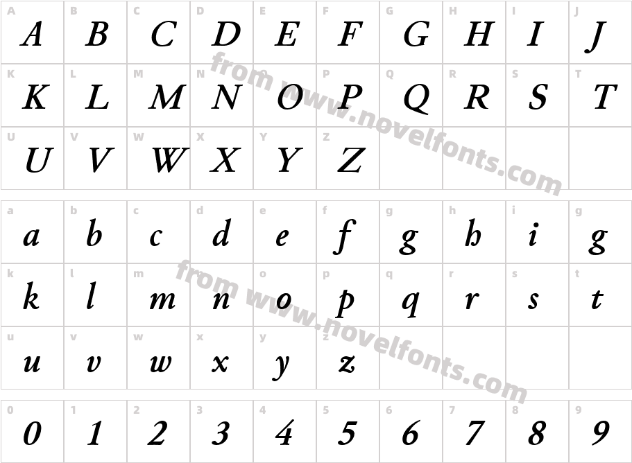 Junicode-BoldItalicCharacter Map