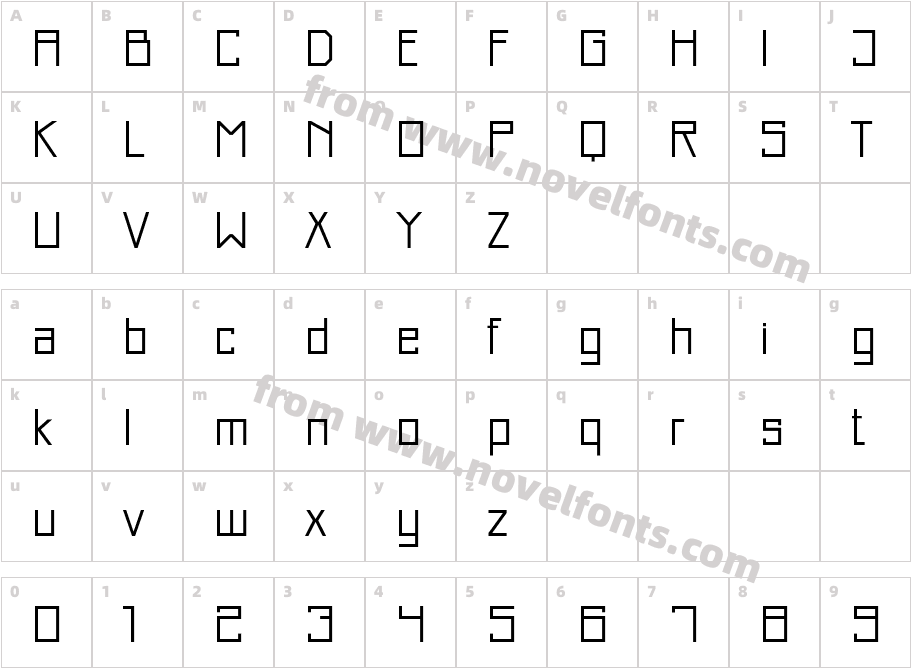 Just Square LT Std Cyr LightCharacter Map