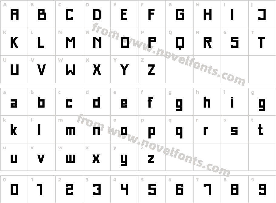 Just Square LT Std Cyr MediumCharacter Map