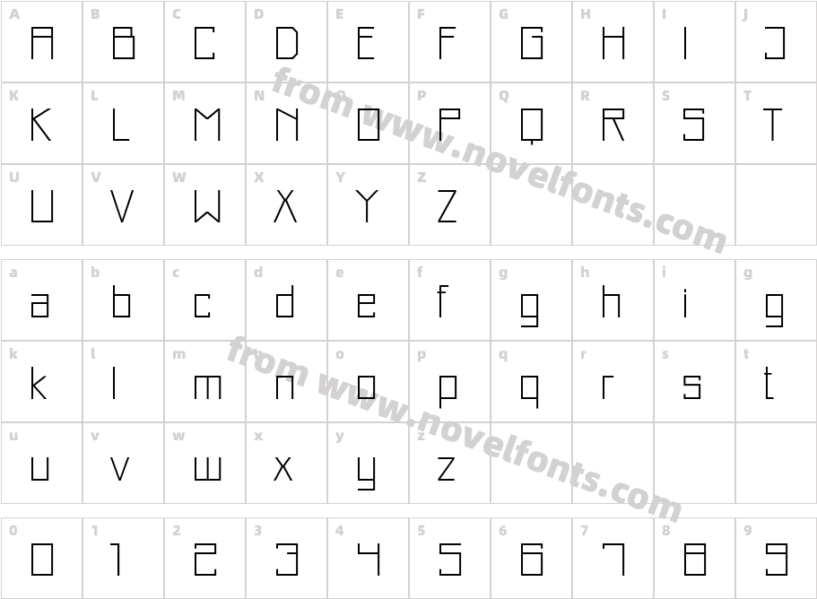 Just Square LT Std Cyr ThinCharacter Map