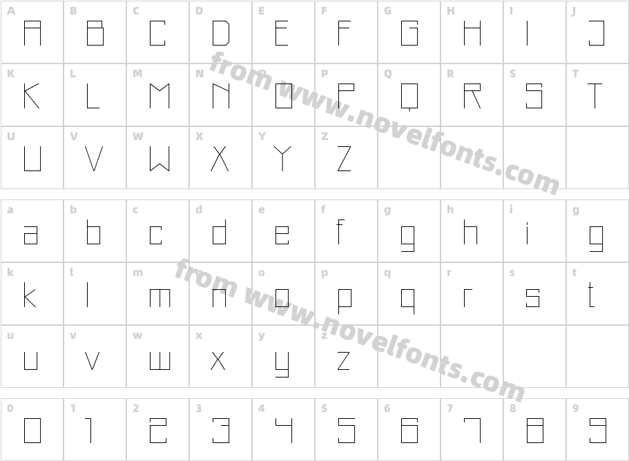 Just Square LT Std Cyr Ultra LtCharacter Map