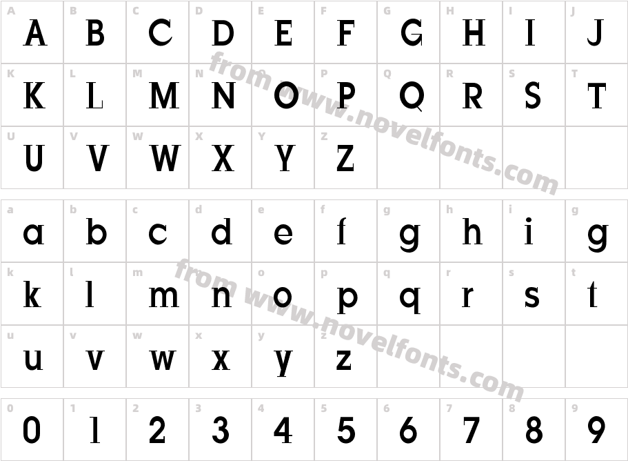 JustOldFashion-CondensedCharacter Map