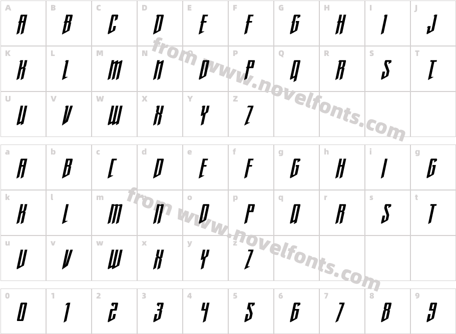 Justice Fighters Condense ItalCharacter Map