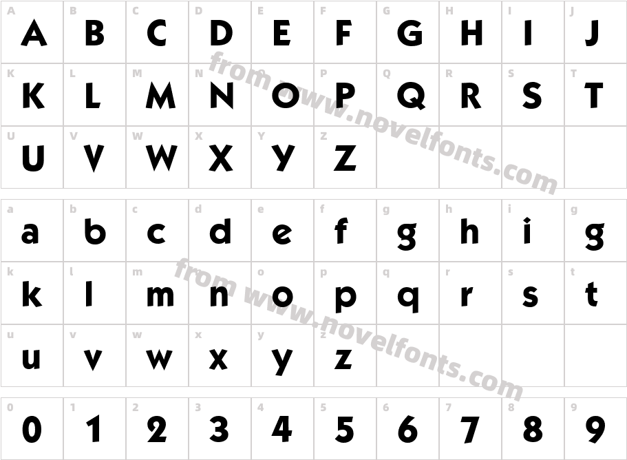 K792GeometricalBoldCharacter Map