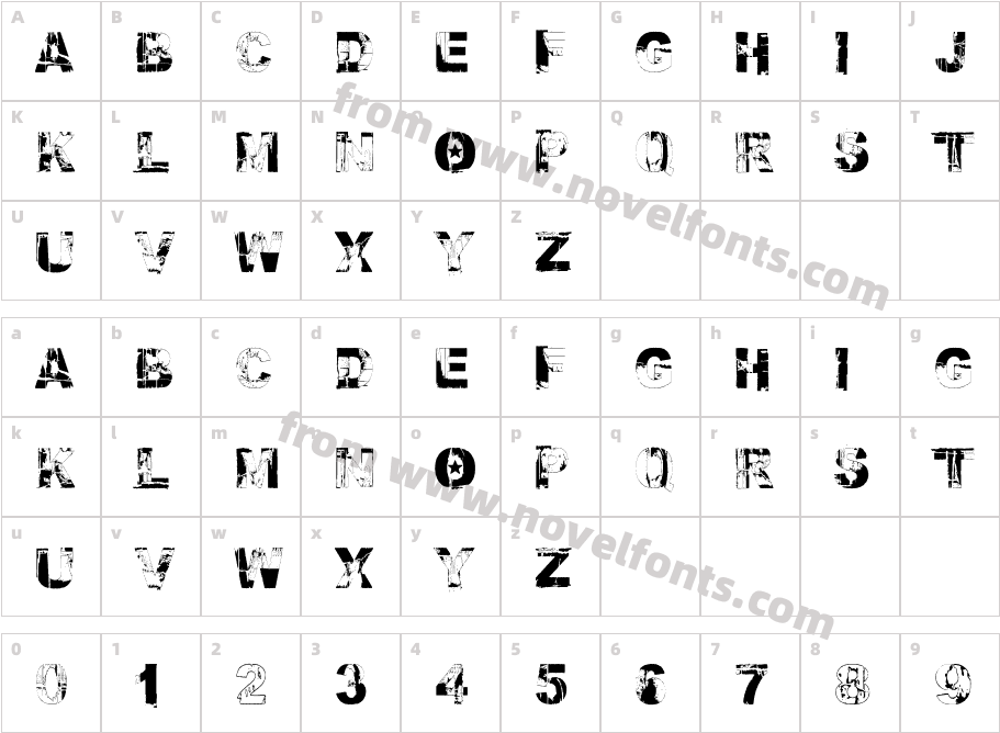 Fallout FontCharacter Map