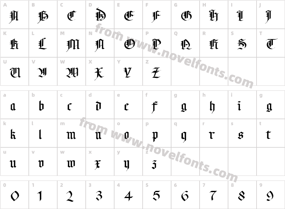 KL Gotic2 DBCharacter Map