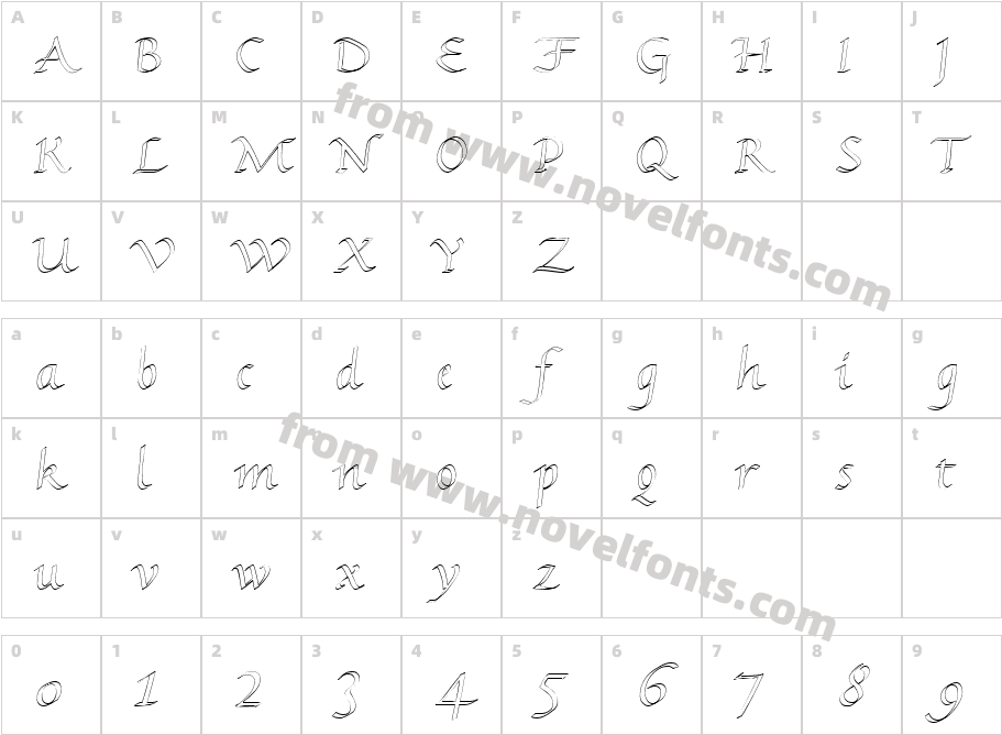 KL HKursive1 OL DBCharacter Map