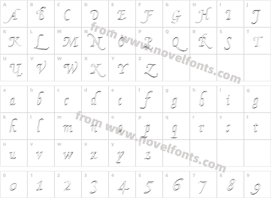 KL HKursive2 OL DBCharacter Map