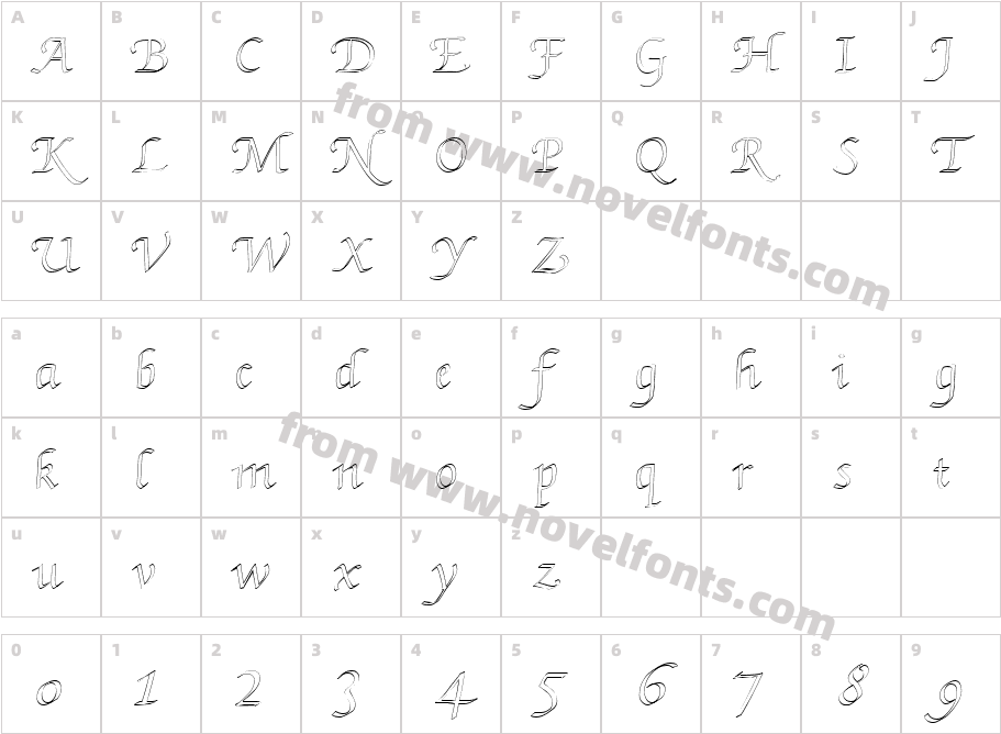 KL HKursive3 OL DBCharacter Map