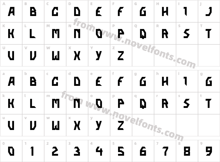 KORUXEOUSERegularCharacter Map