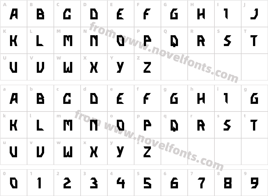 KORUXEOUSERegularCharacter Map