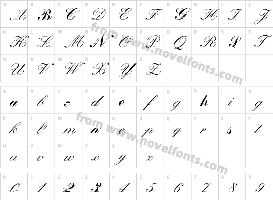 Falseidol-ItalicCharacter Map