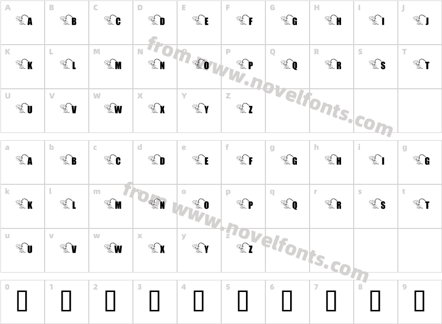 KR Font Fishin 2Character Map