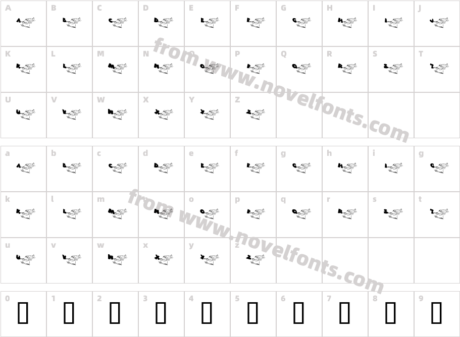 KR Font SleighCharacter Map