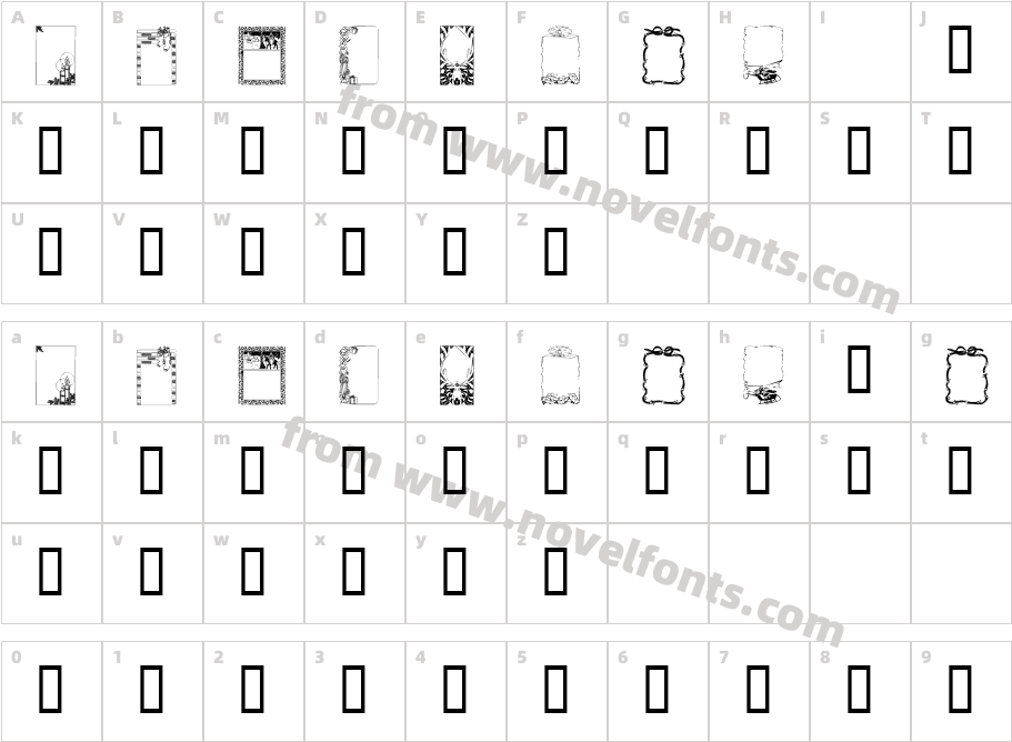 KR Holiday Frames 1Character Map