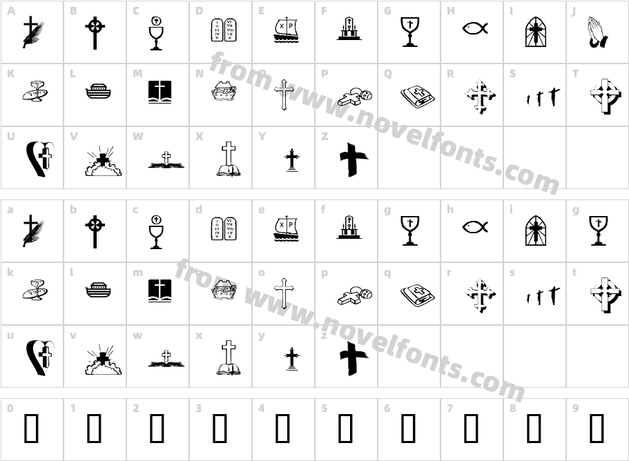 KR Lynda's Christian DingsCharacter Map