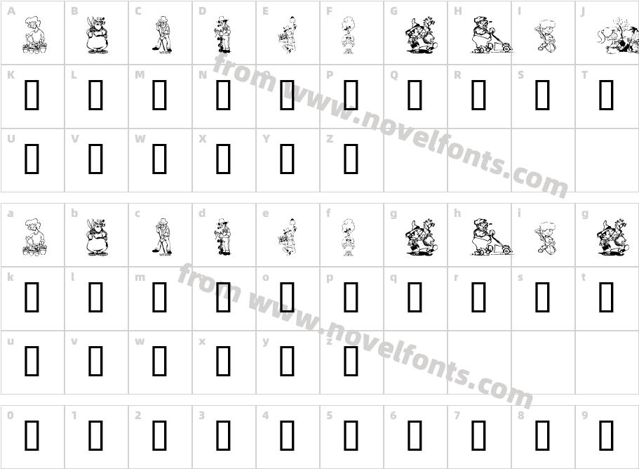 KR Summer GardeningCharacter Map