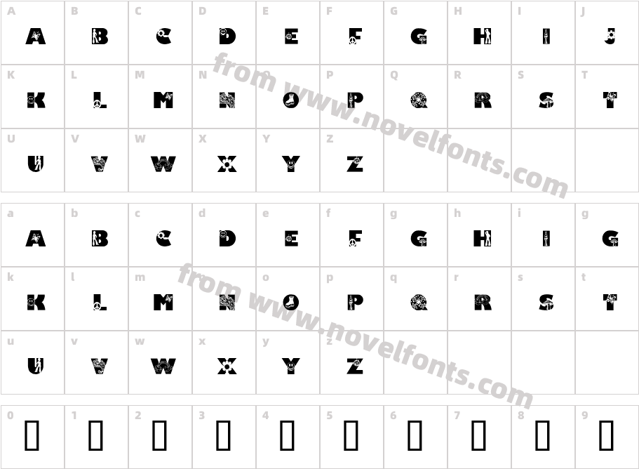 KR Super 70'sCharacter Map