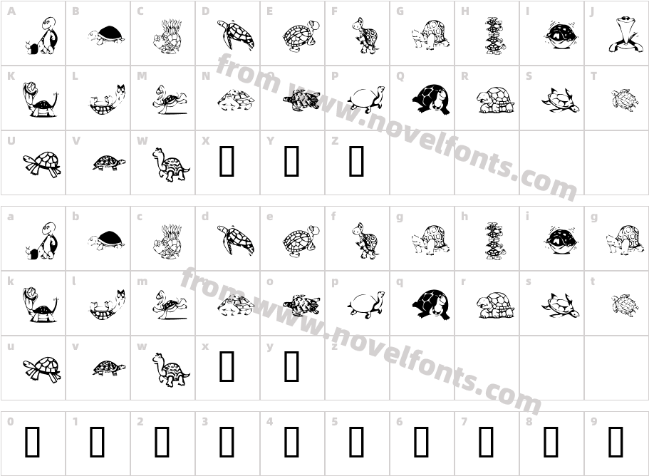 KR Turtles For JulieCharacter Map