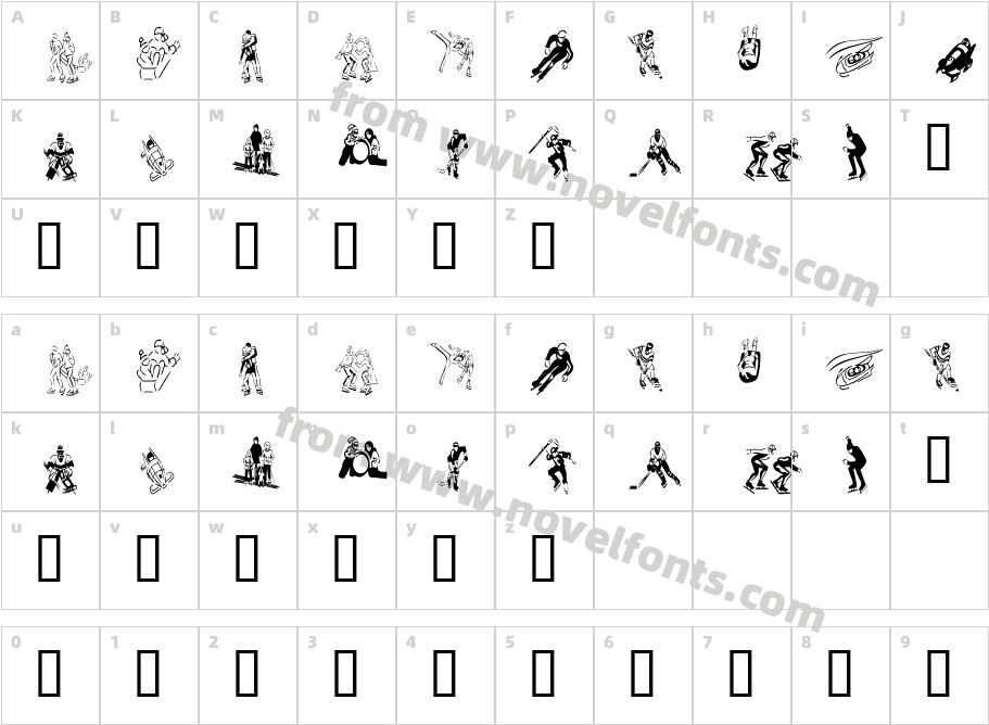 KR Winter SportsCharacter Map