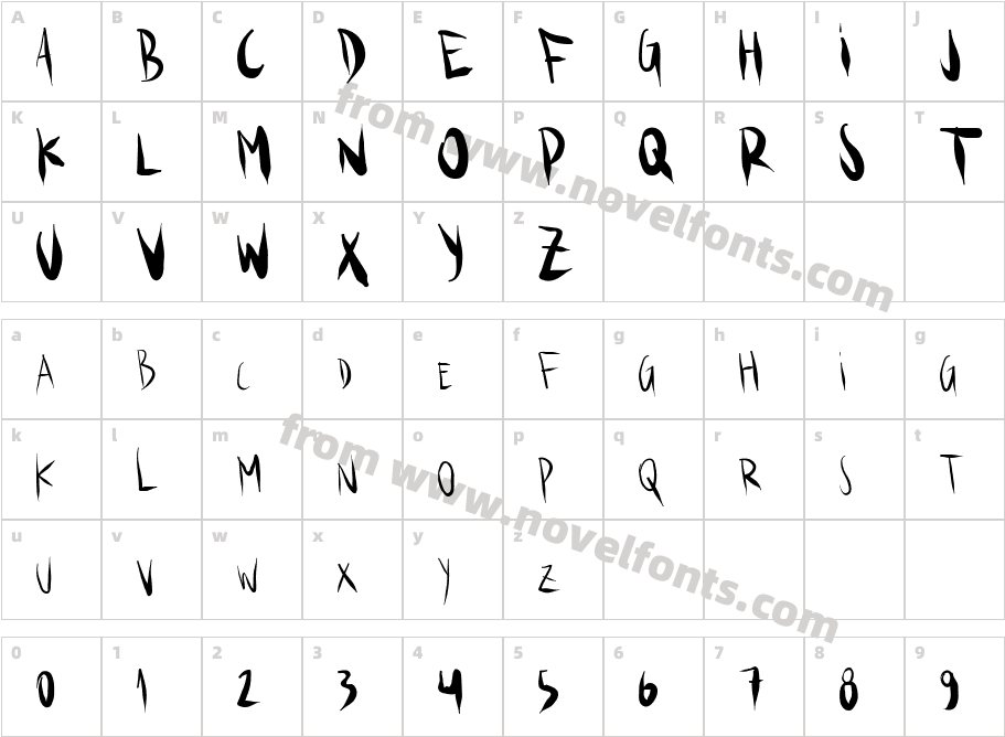 KSBRUSHCharacter Map