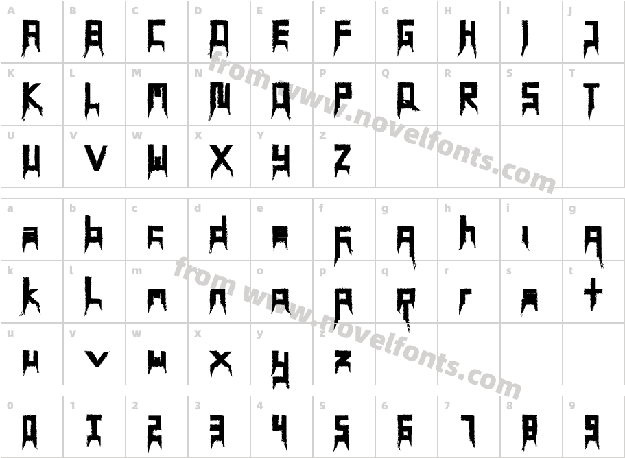 KUNTILANAKRegularCharacter Map