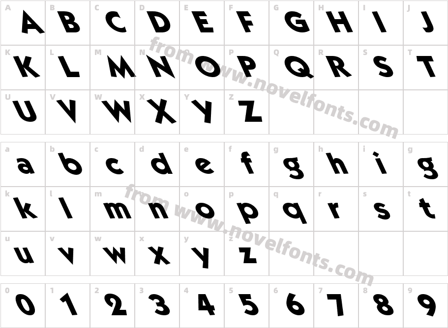 Kabel LeftieCharacter Map