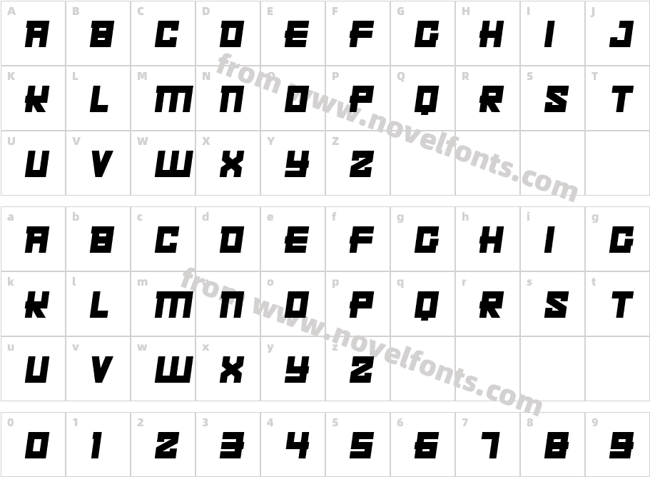 Kachusha-ItalicCharacter Map