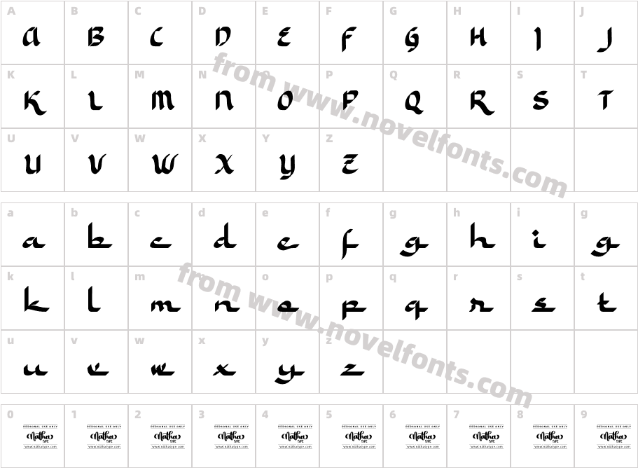 Kahfee Personal UseCharacter Map