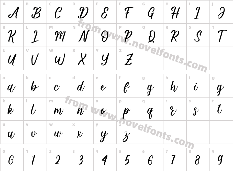 KaligraphyCharacter Map