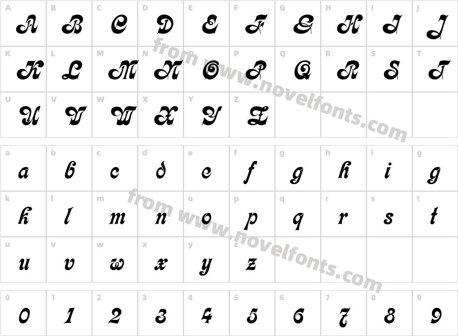 KalligraphiaCharacter Map