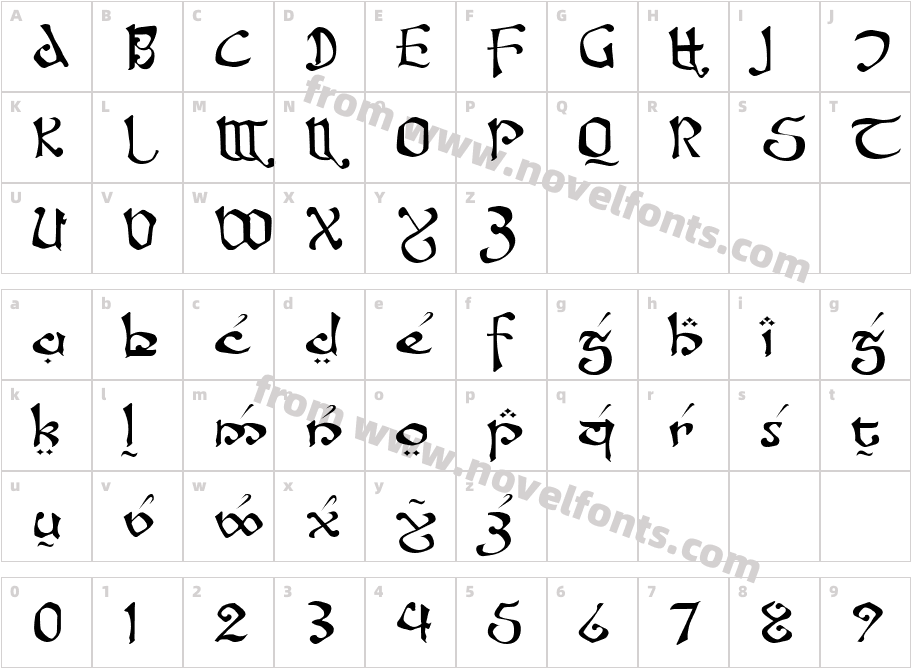 Fanjofey Leoda AH RegularCharacter Map