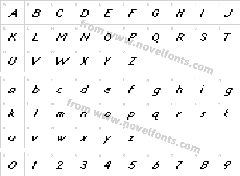 KareSixDotsItalicCharacter Map