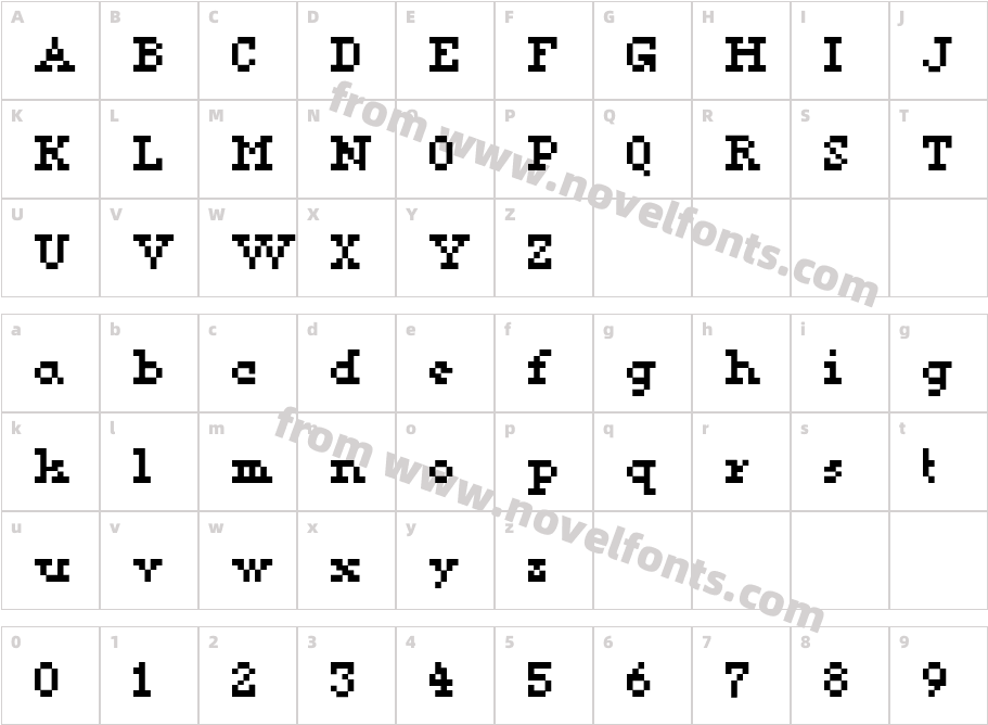 KareSixDotsSerifCharacter Map