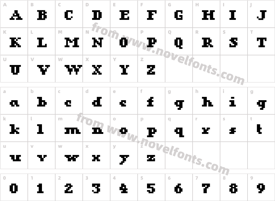 KareSixDotsSerifBoldCharacter Map