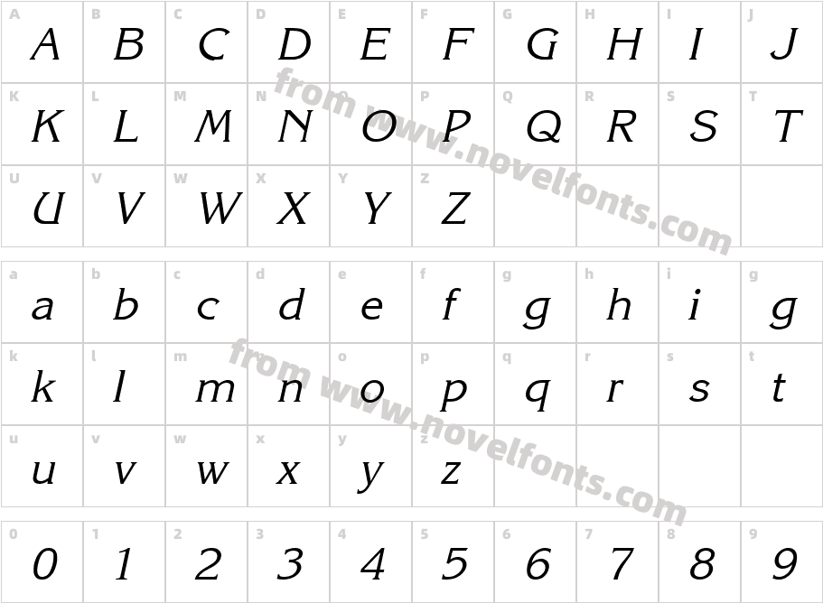 KarinaC-Italic_25884Character Map