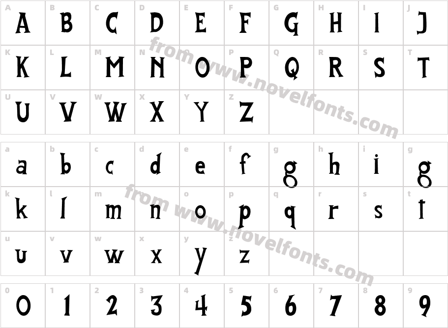 FantastiFontCharacter Map